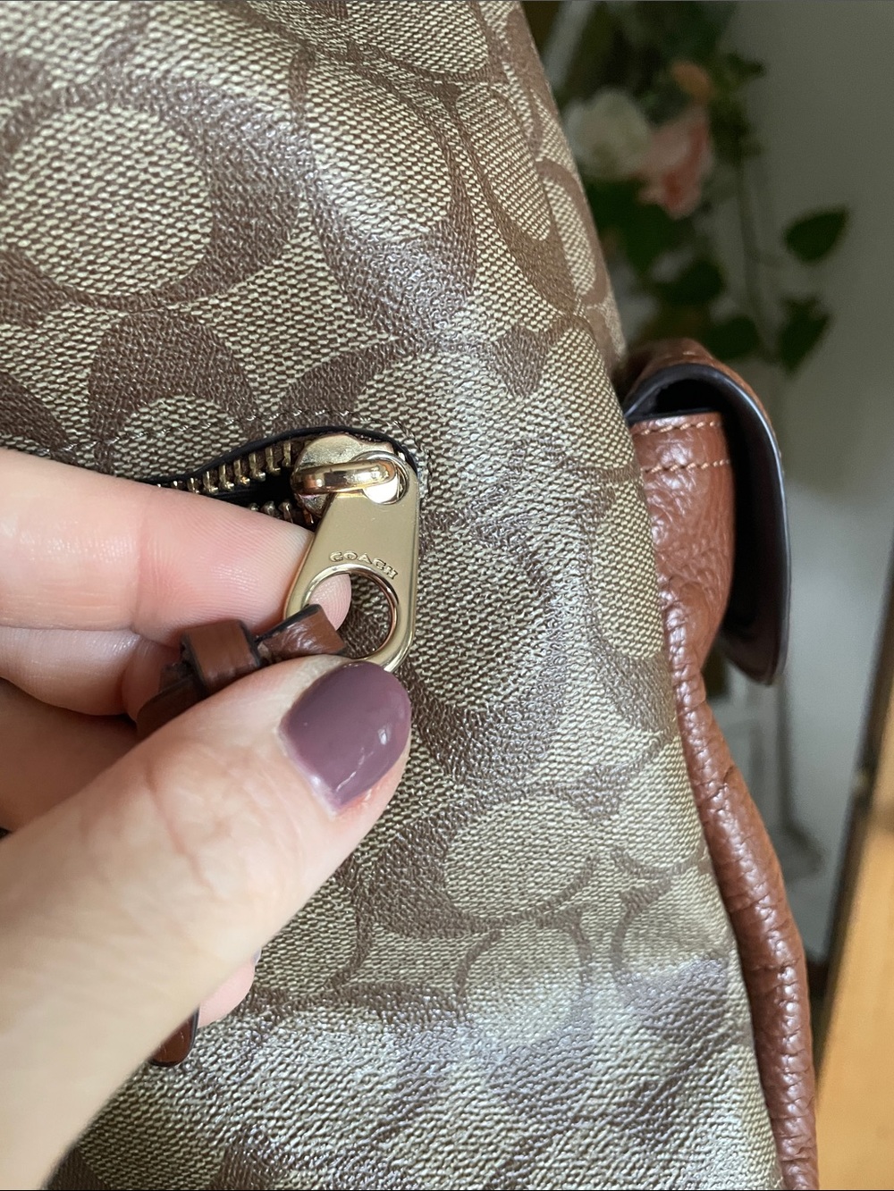 Coach C1523 Pennie Crossbody Shoulder Bag Signature Canvas Hobo Bag As Is - Picture 11 of 16
